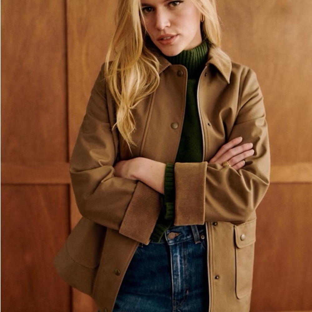 Sezane Hector Coat, Size 2, Camel